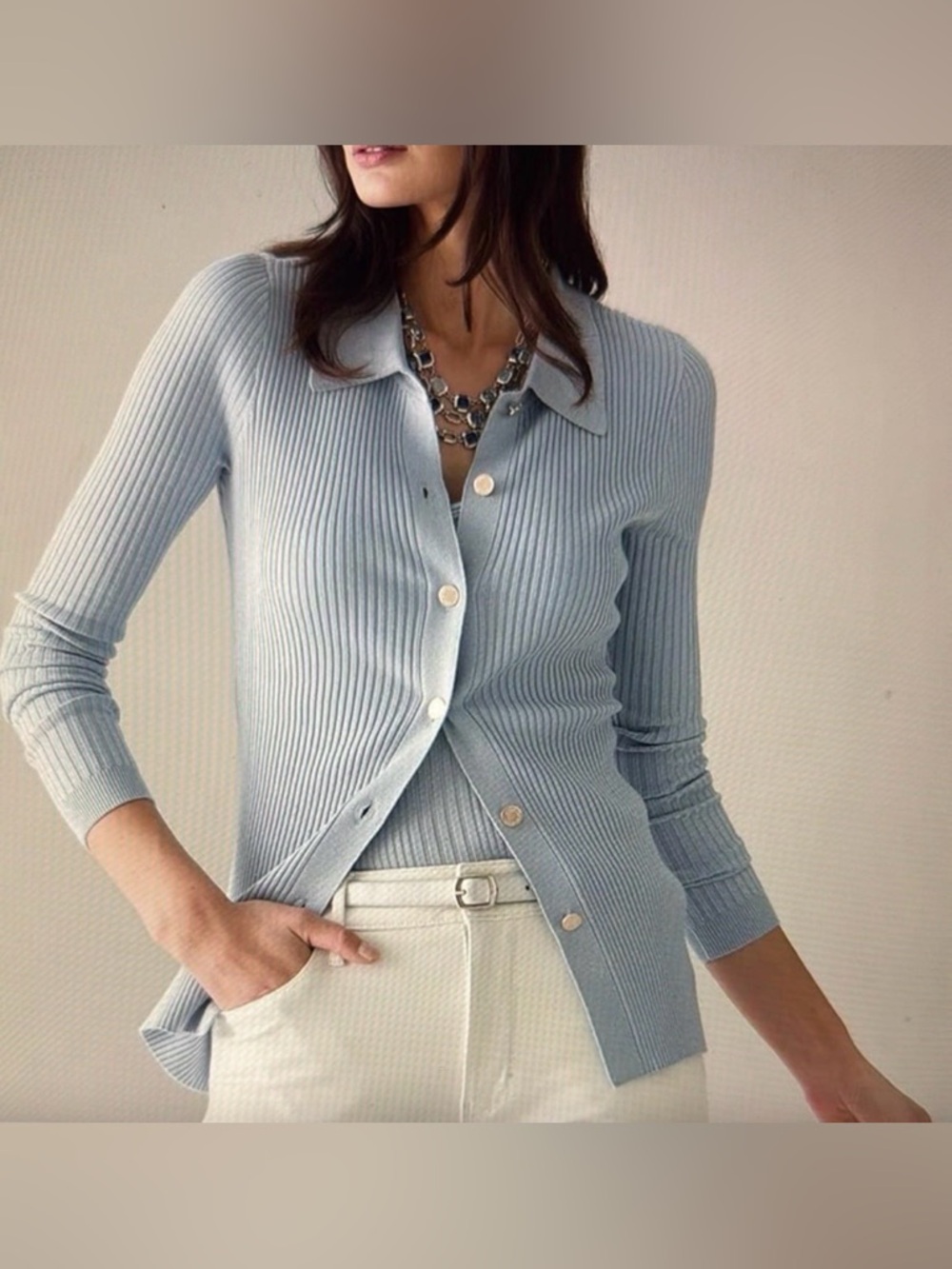 White House Black Market Ultimate Ribbed Button Down Cardigan Sweater - XL